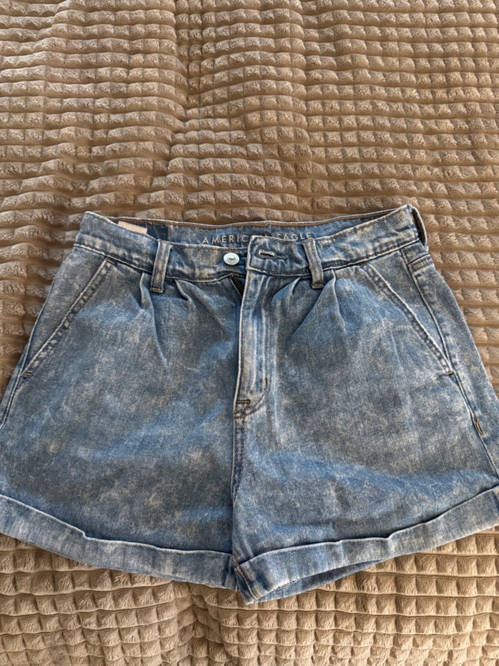American Eagle Outfitters Light Wash High-Rise Denim Shorts